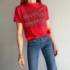 T-shirt en coton Razorbacks de l'Arkansas des années 1980