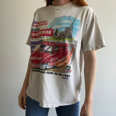 1997 Winston Racing Beat Up and Thrashed T-shirt en coton blanc cassé parfaitement