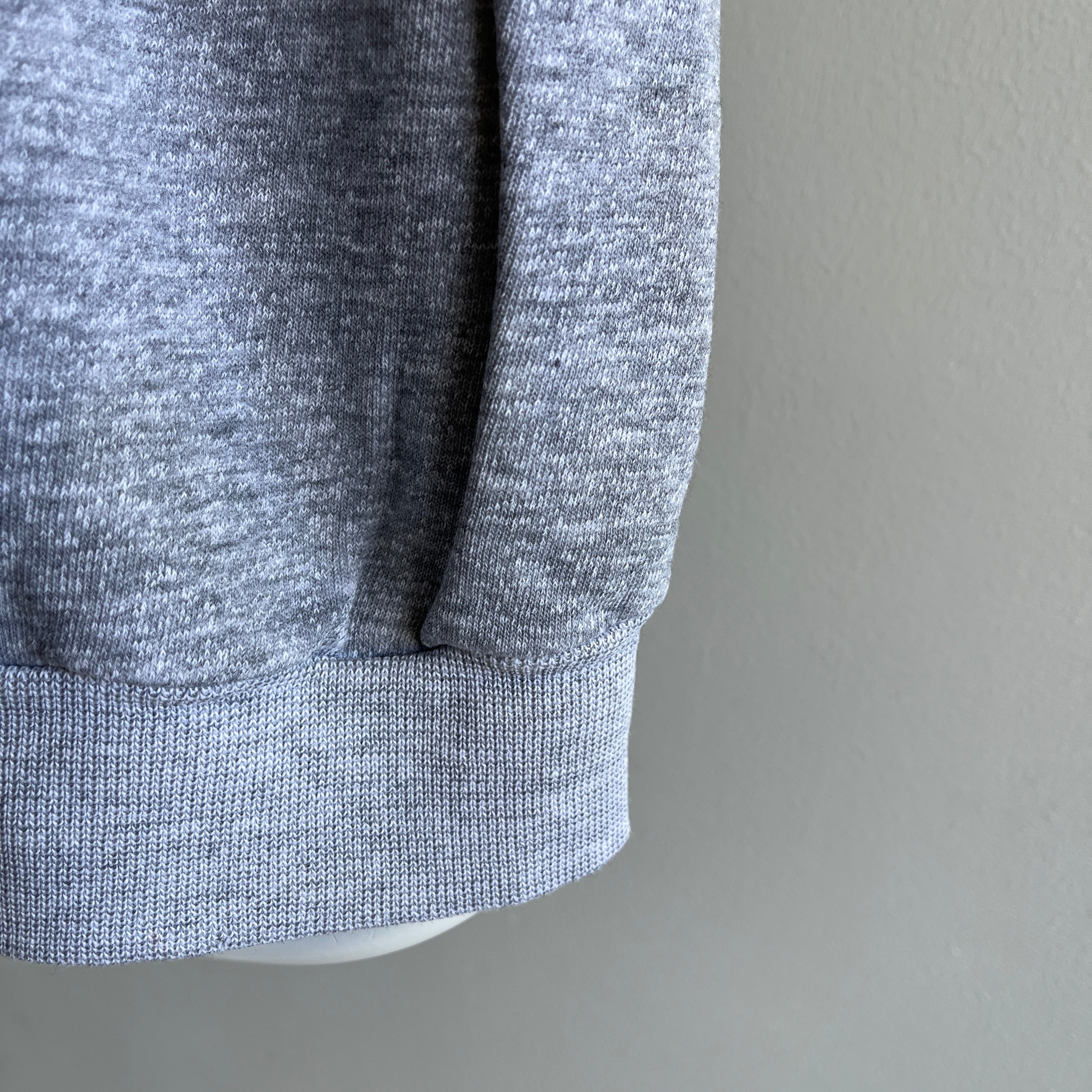 1970/80s Cut DIY Blank Grey Raglan Warm Up