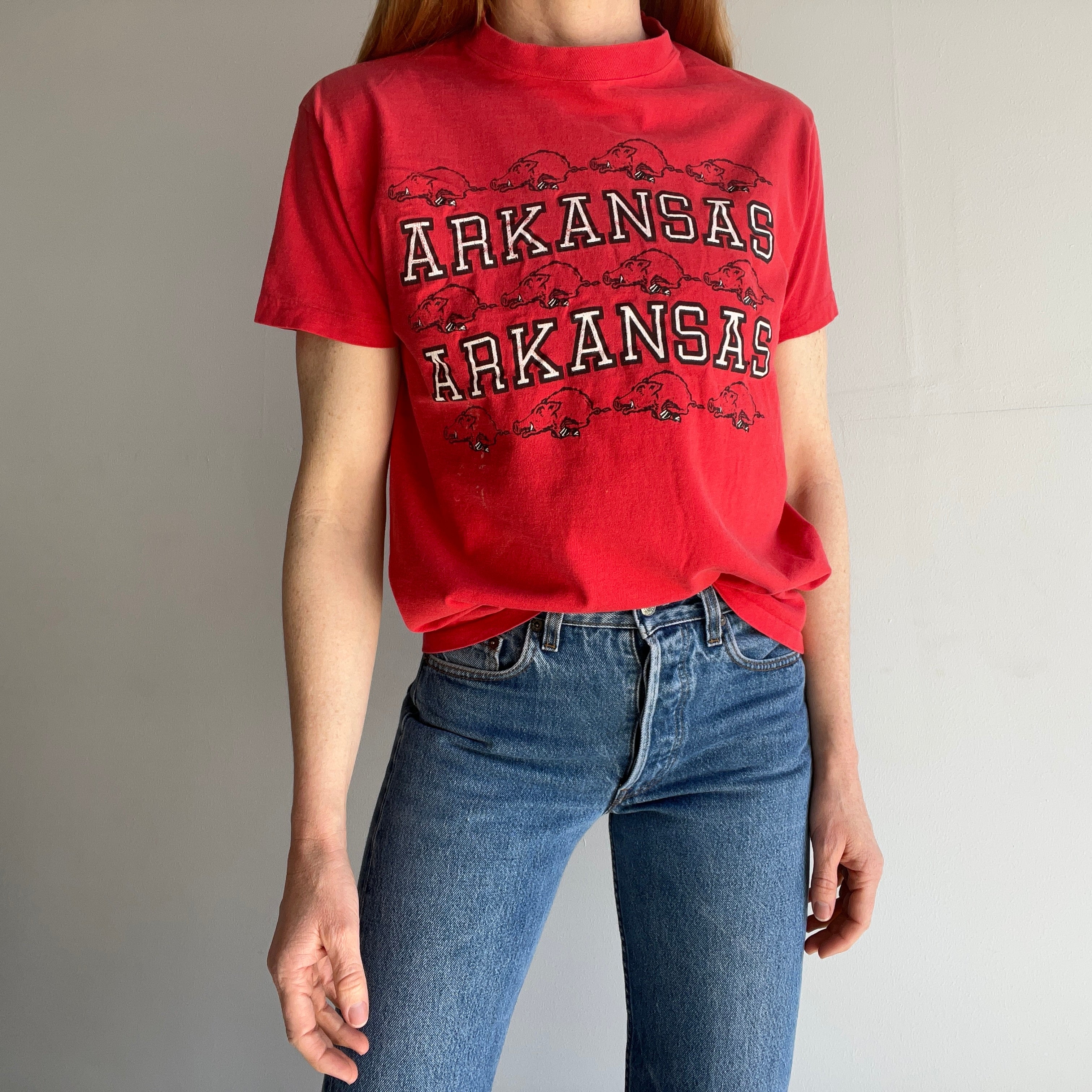 1980s Arkansas Razorbacks Cotton T-Shirt
