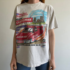 1997 Winston Racing Beat Up and Thrashed T-shirt en coton blanc cassé parfaitement