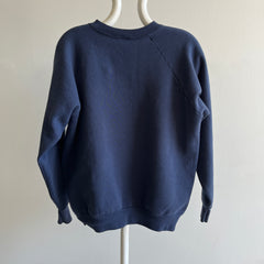 1980s Faded Blank Navy Raglan par FOTL