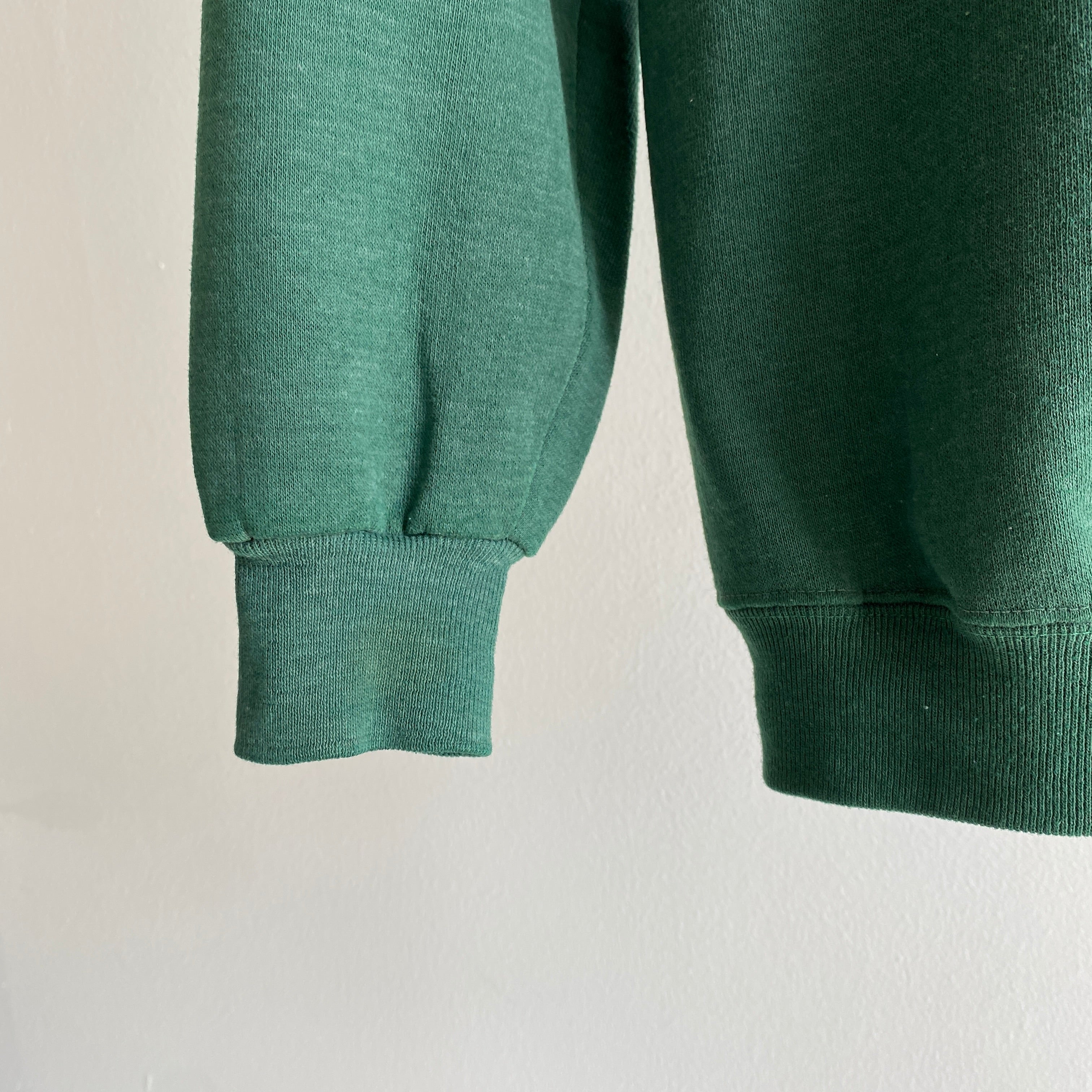 1970s Faded and Worn Dark Green Raglan