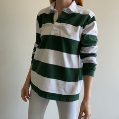 1980s Green and White Rugby Shirt