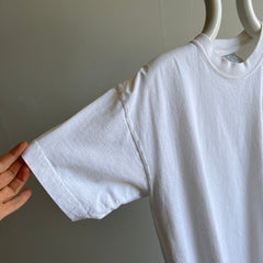 1980s Blank White Cotton POcket T-Shirt by Beach Blvd.