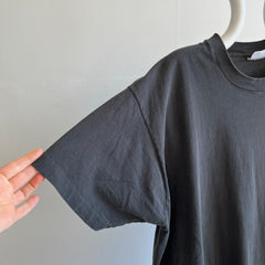 1990s Oversized Blank Black Pocket T-Shirt/Dress