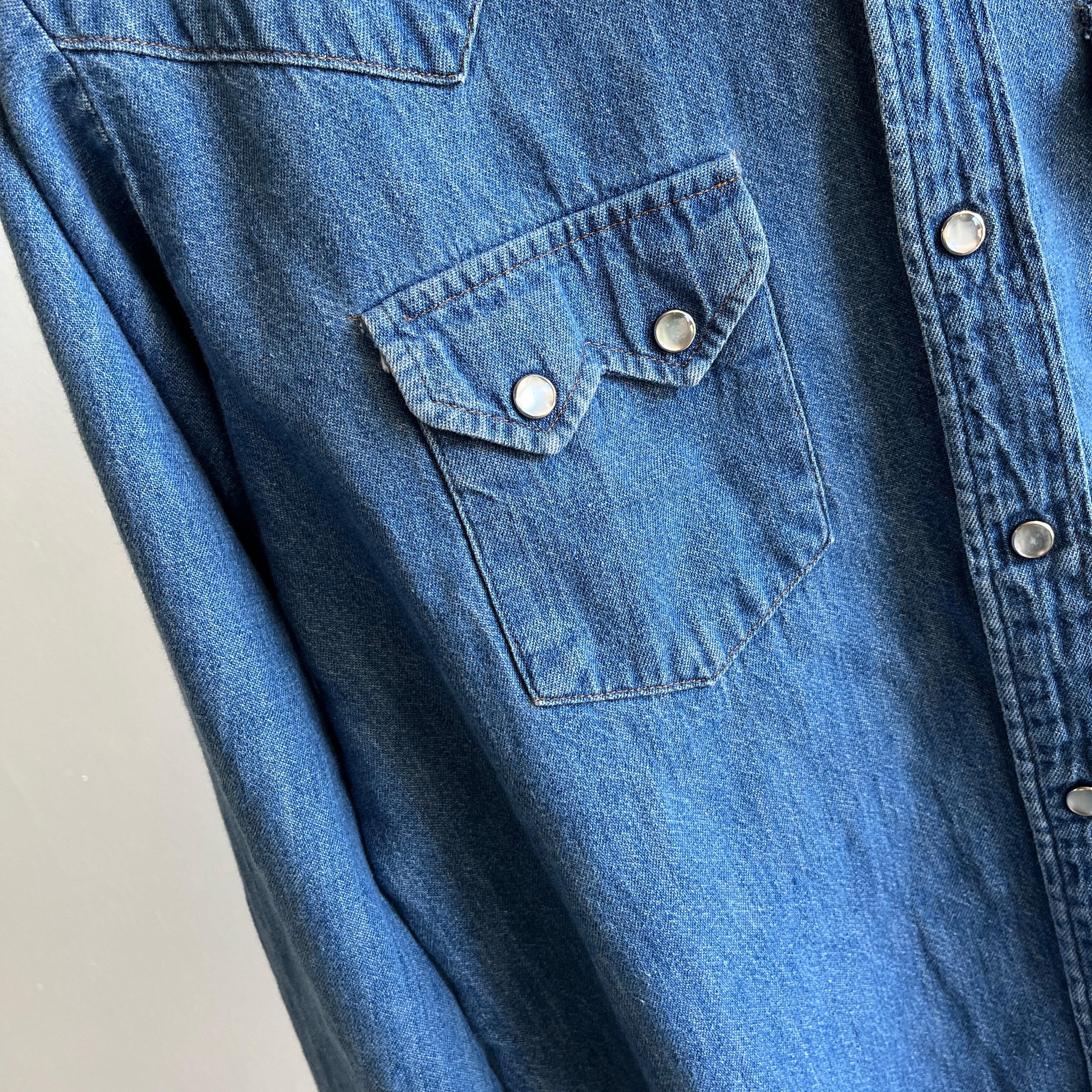 1970s Dee Cee Denim Cowboy Snap Front Shirt - SWOOOOON