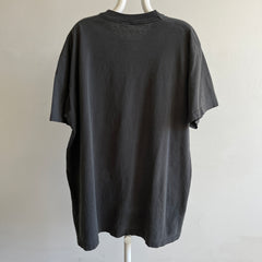 1990s Oversized Blank Black Pocket T-Shirt/Dress