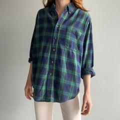 1990s Bill Blass Super Soft Button Down Cotton Flannel - Lightweight