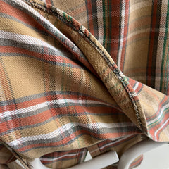 1990/2000s Neutral Plaid Heavy Cotton Flannel