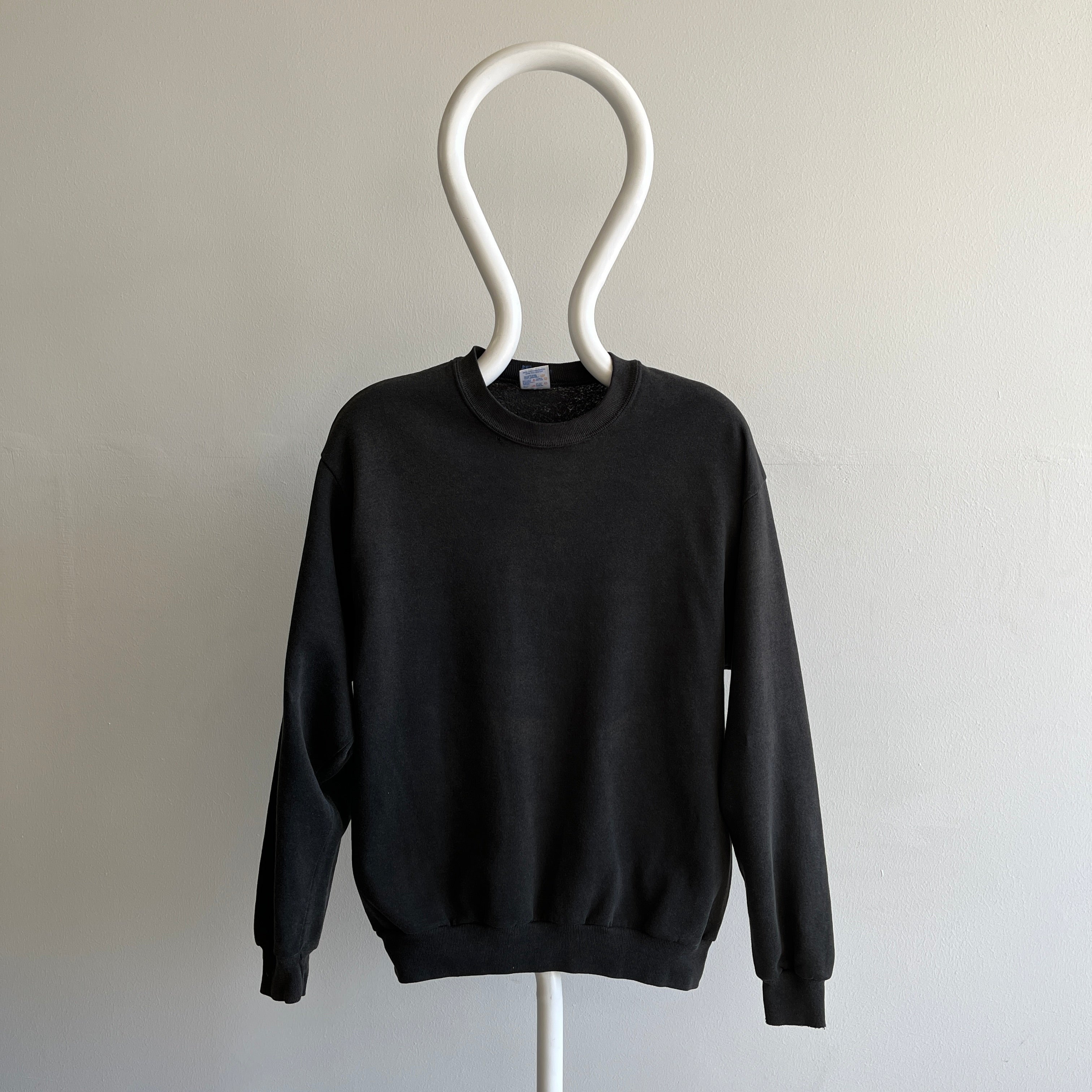 1980s EPICALLY SUN FADED Black/Gray/Brown Sweatshirt