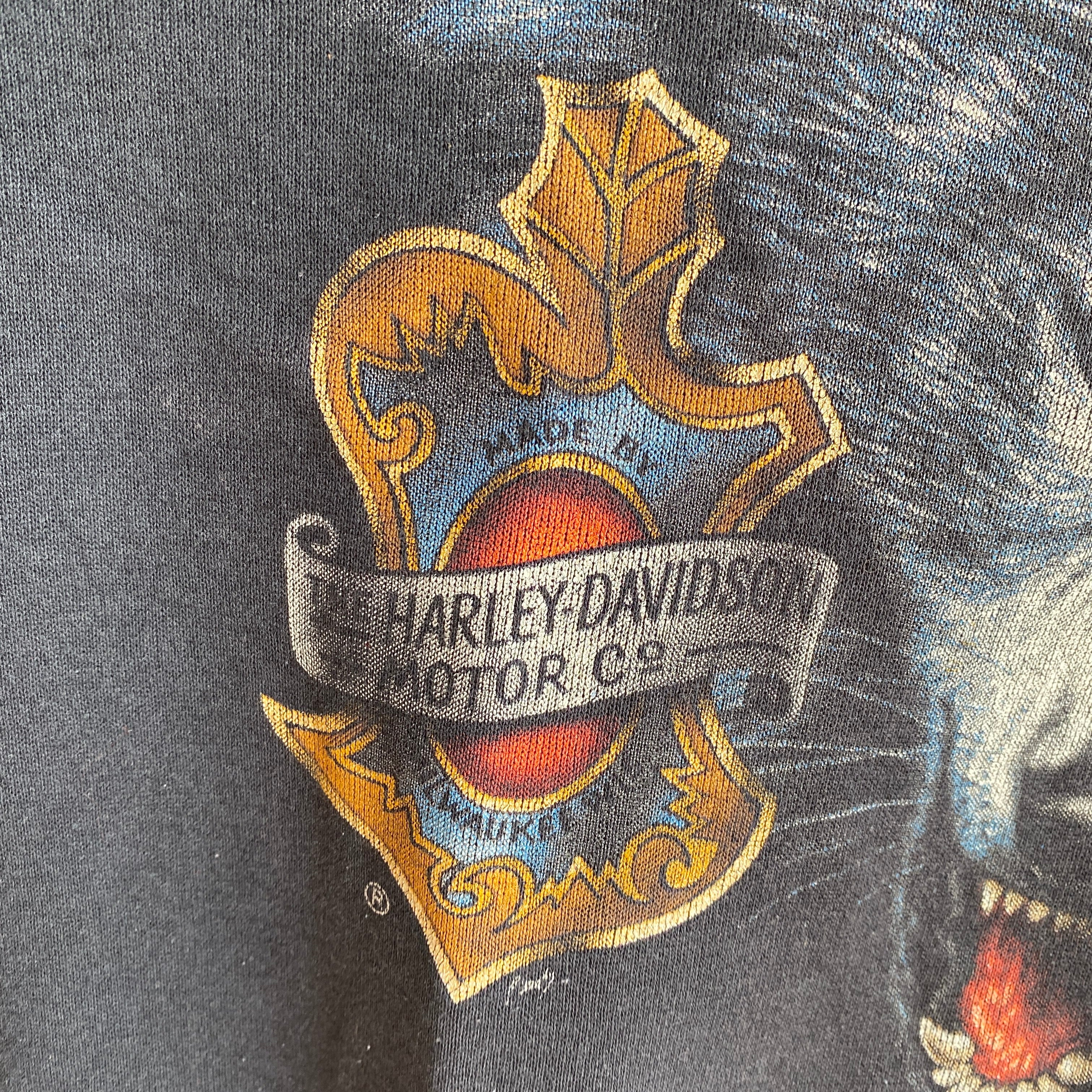 Sweat Harley Wolf emblème 3D des années 1980