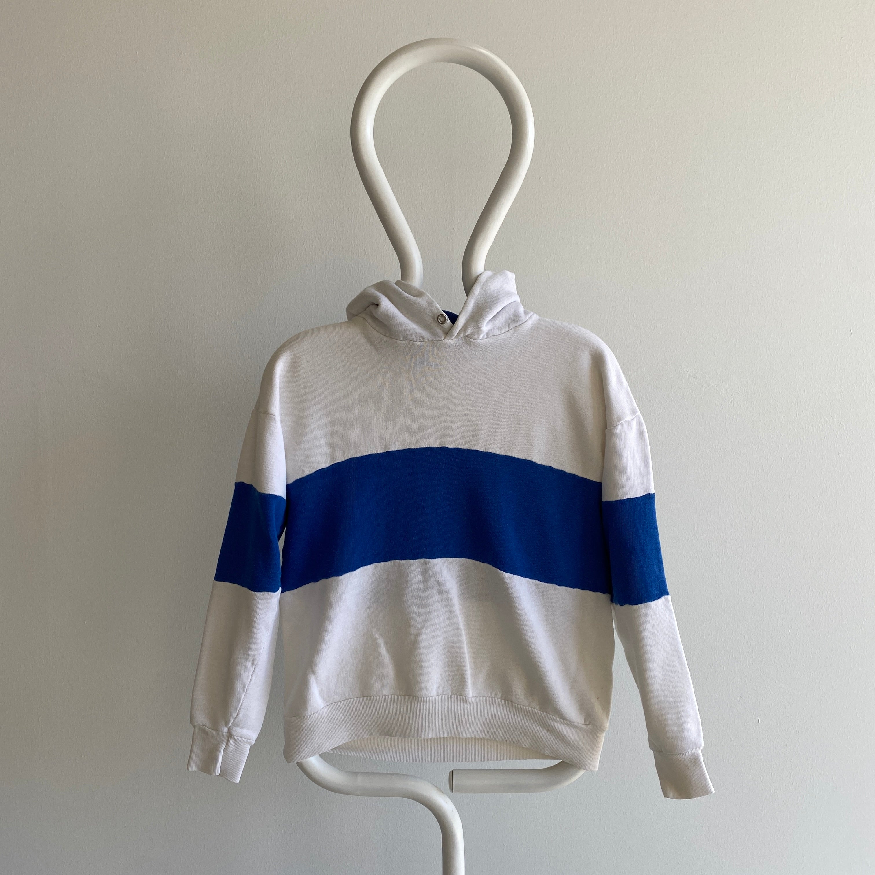 1970/80s Velva Sheen Plus Petite Taille Color Block Sweat à Capuche