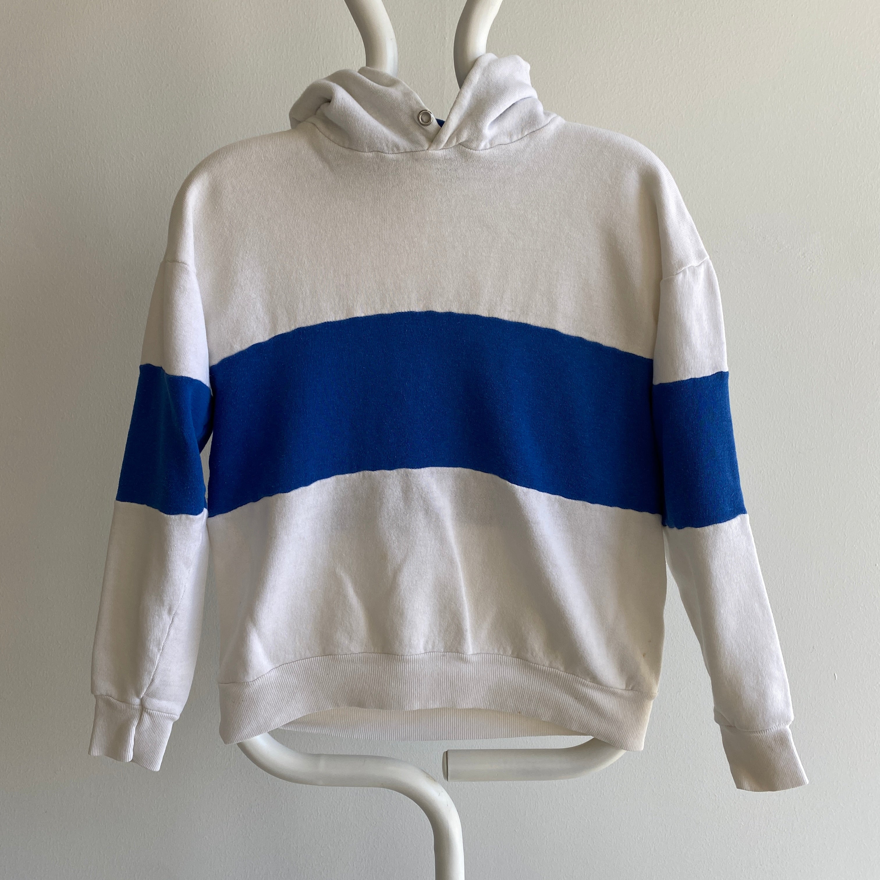 1970/80s Velva Sheen Plus Petite Taille Color Block Sweat à Capuche