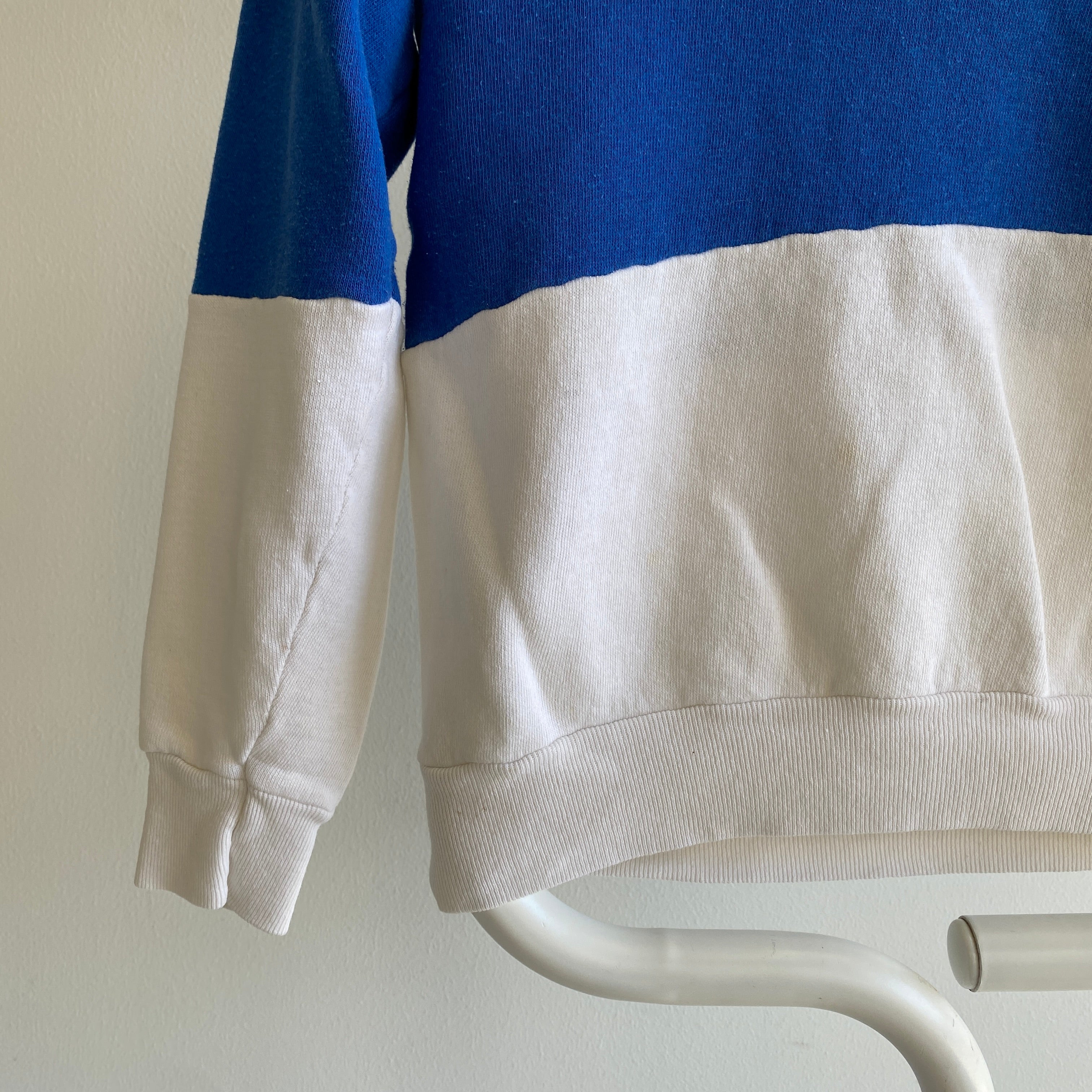 1970/80s Velva Sheen Plus Petite Taille Color Block Sweat à Capuche