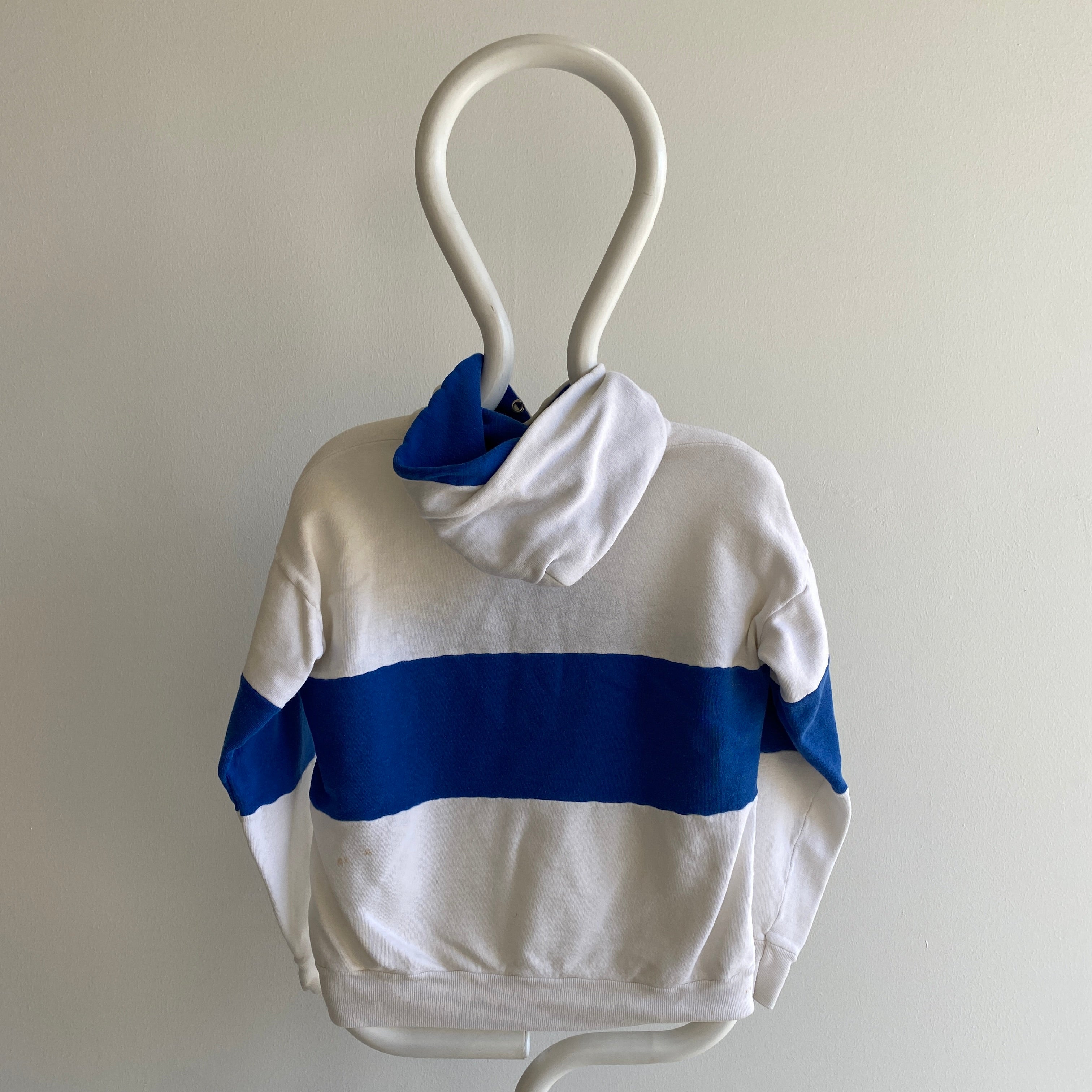 1970/80s Velva Sheen Plus Petite Taille Color Block Sweat à Capuche