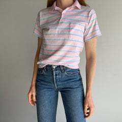 1980s Delightful Striped Polo with a Perfect Pocket