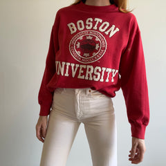 1980s Super Thrashed Boston University Sweatshirt by Signal