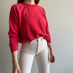 1990s Sun Faded Blank Red Raglan by Hanes Her Way