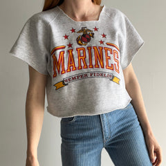 1980s Marines Semper Fi Cut Up Muscle Warm Up - Staining