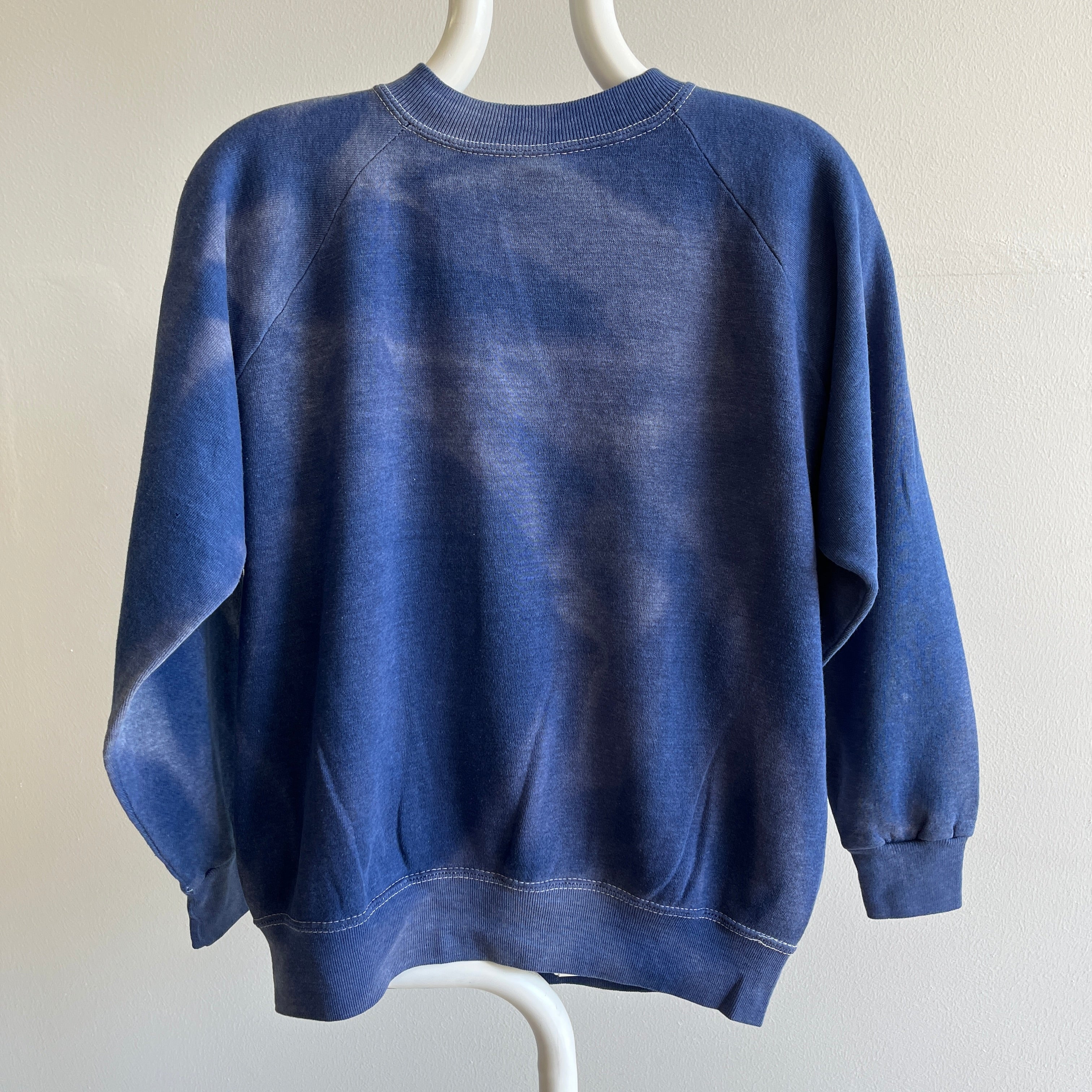 1970s EPIC!!! Sun Faded Navy Raglan with Contrast Stitching !!!