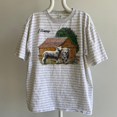 T-shirt rayé mouton années 1980