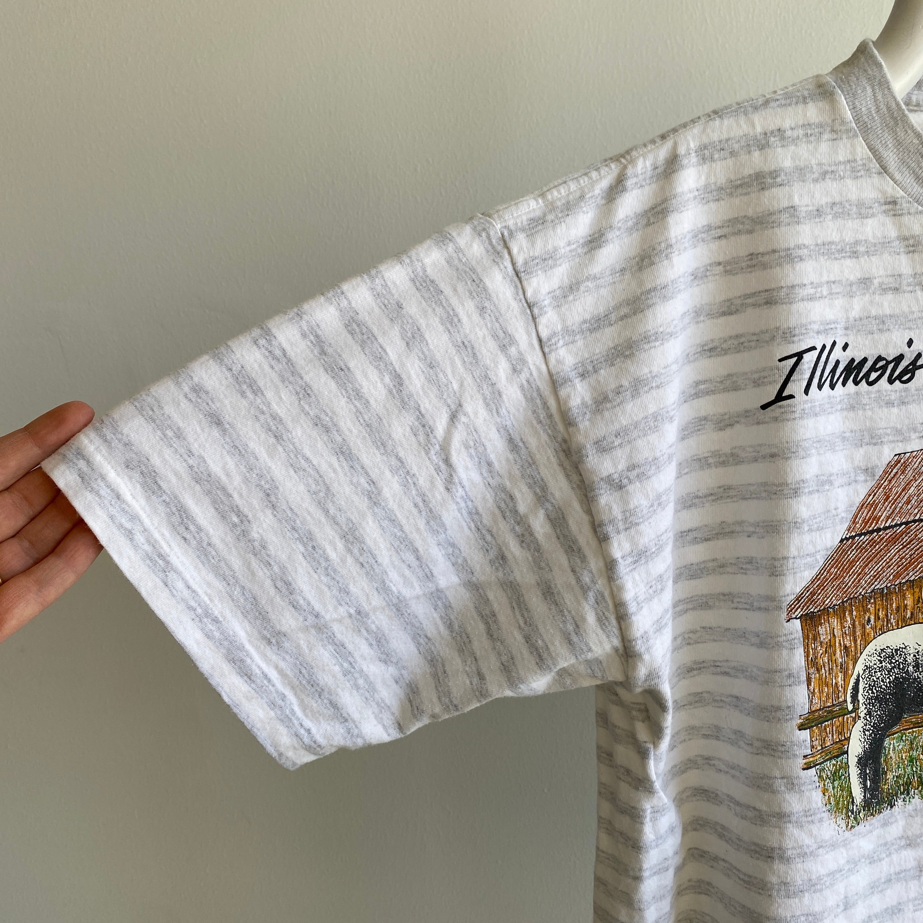 T-shirt rayé mouton années 1980