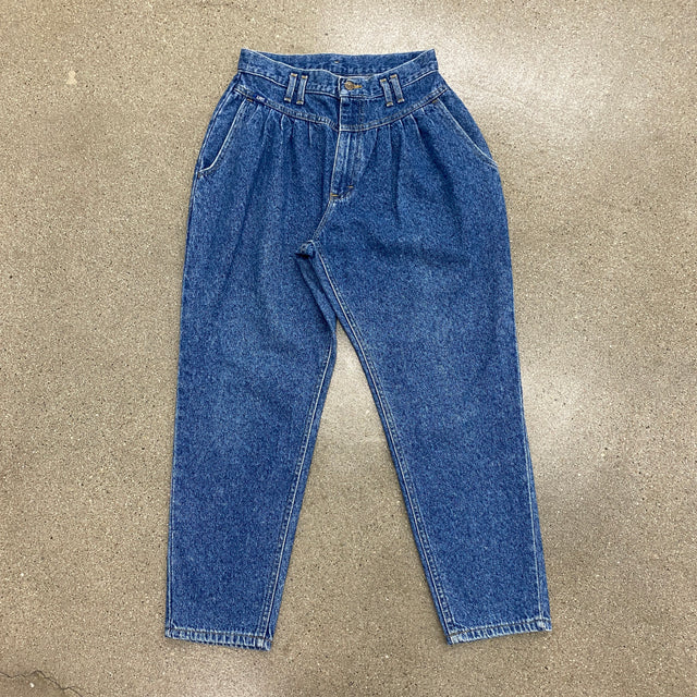 1980s 28" Jeans Lee Mom taille très haute avec plis et hanches