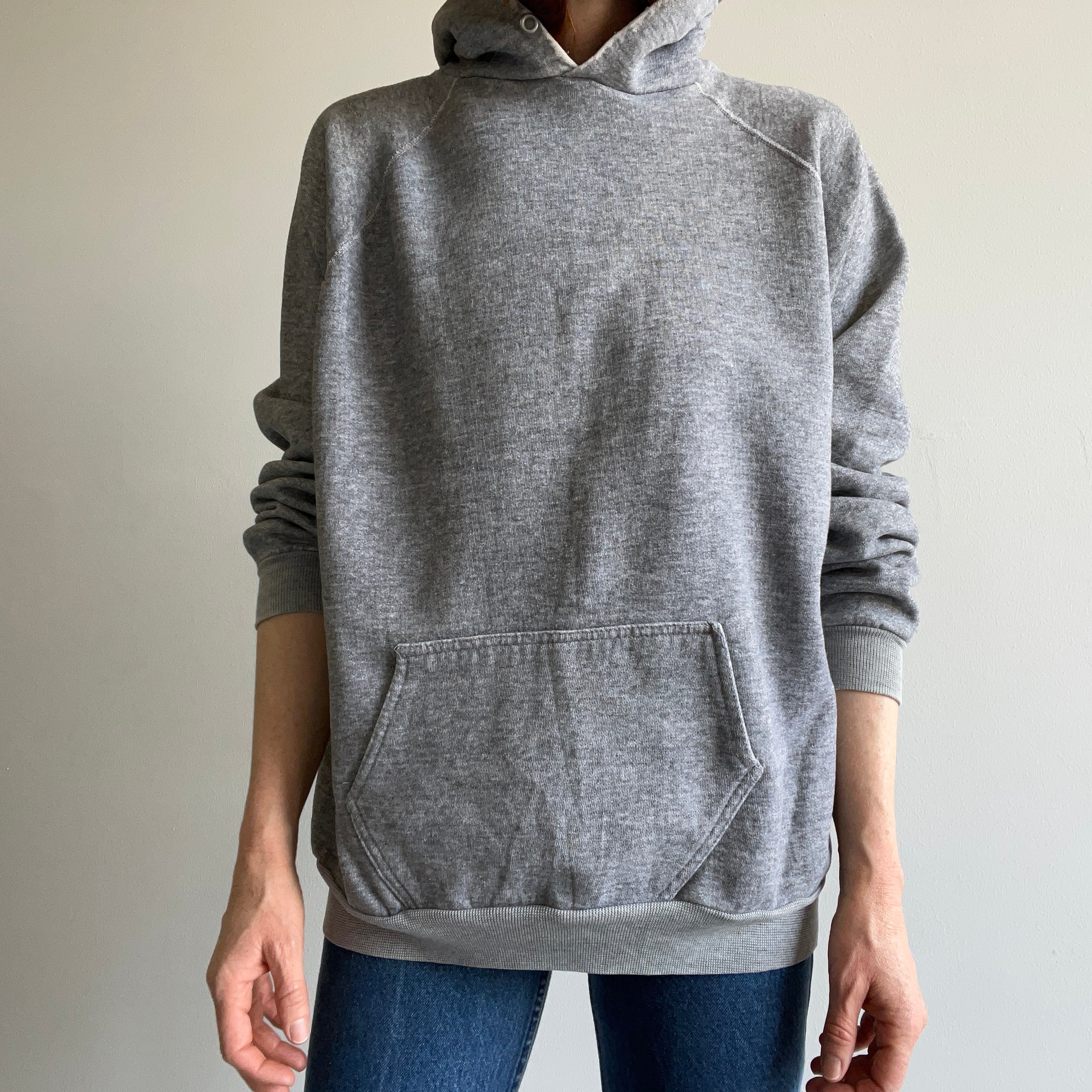 1970/80s Perfectly Worn Gray Pullover Hoodie