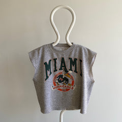 1980s Super Thrashed DIY Miami Hurricanes Cut Up Sweat/Muscle Tank - Surdimensionné