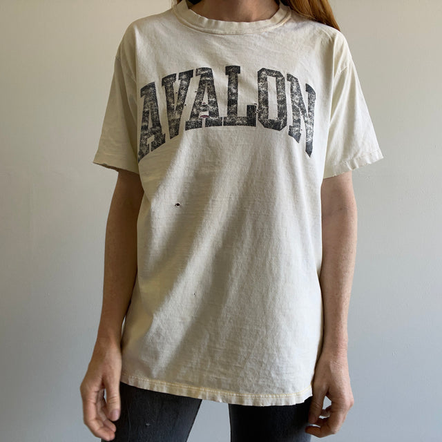 T-shirt en coton délavé Avalon des années 1990 par Russell