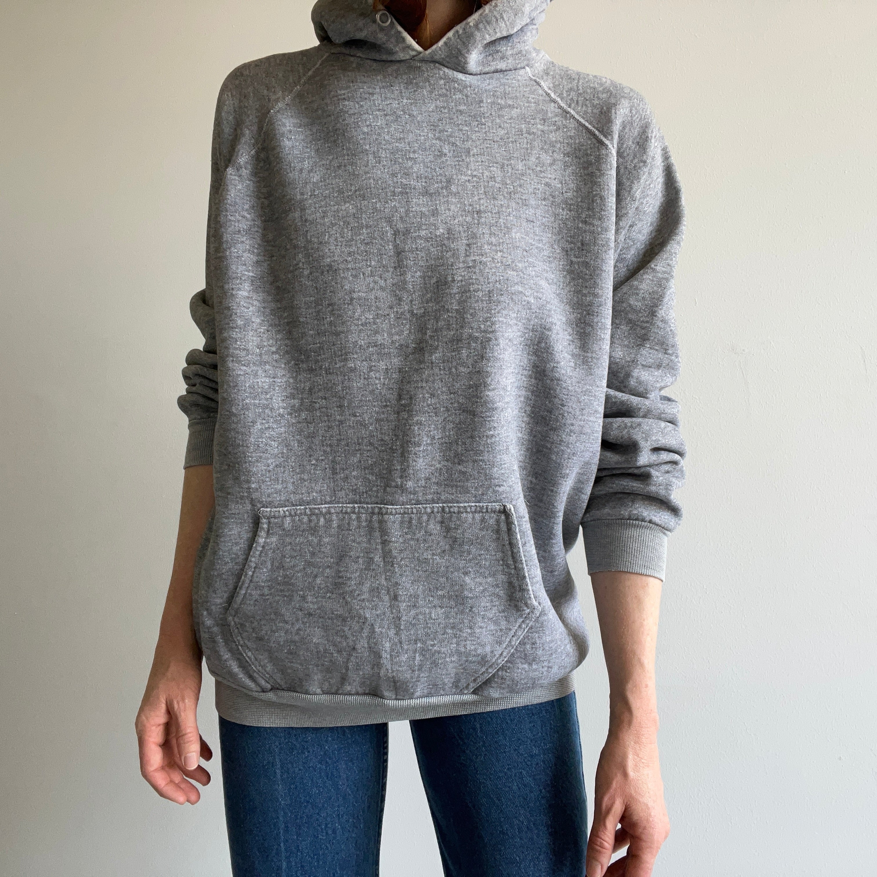 1970/80s Perfectly Worn Gray Pullover Hoodie