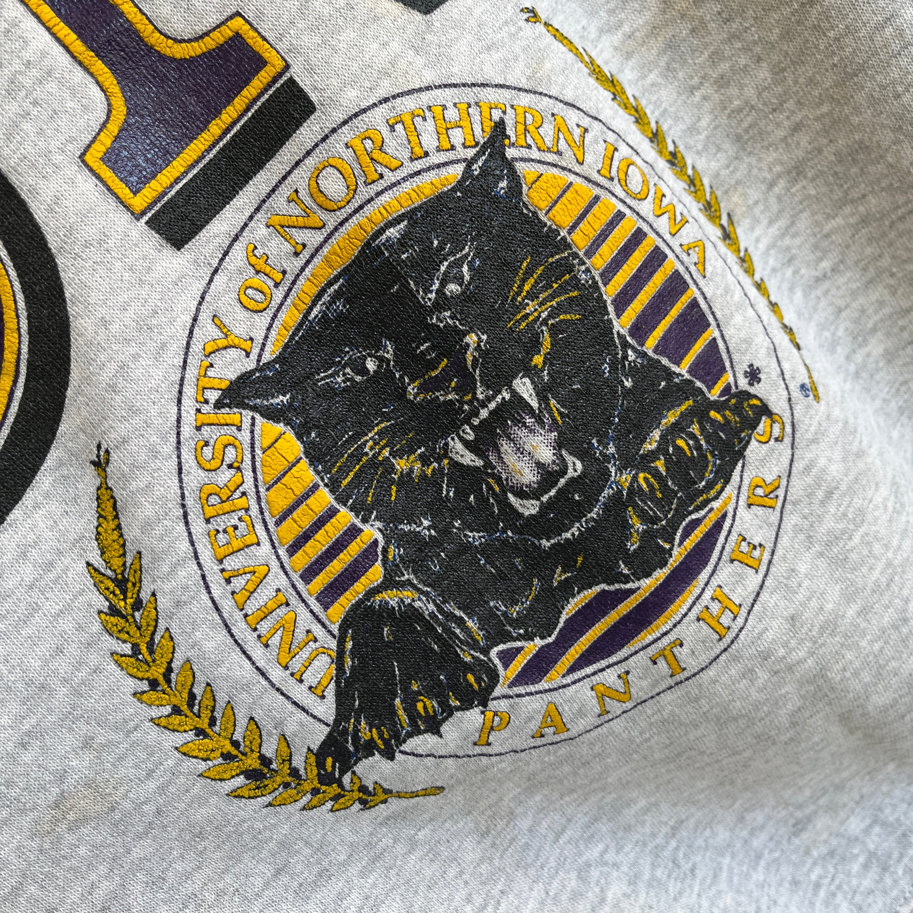 1980s University of Northern Iowa Super Stained and Thrashed Sweatshirt