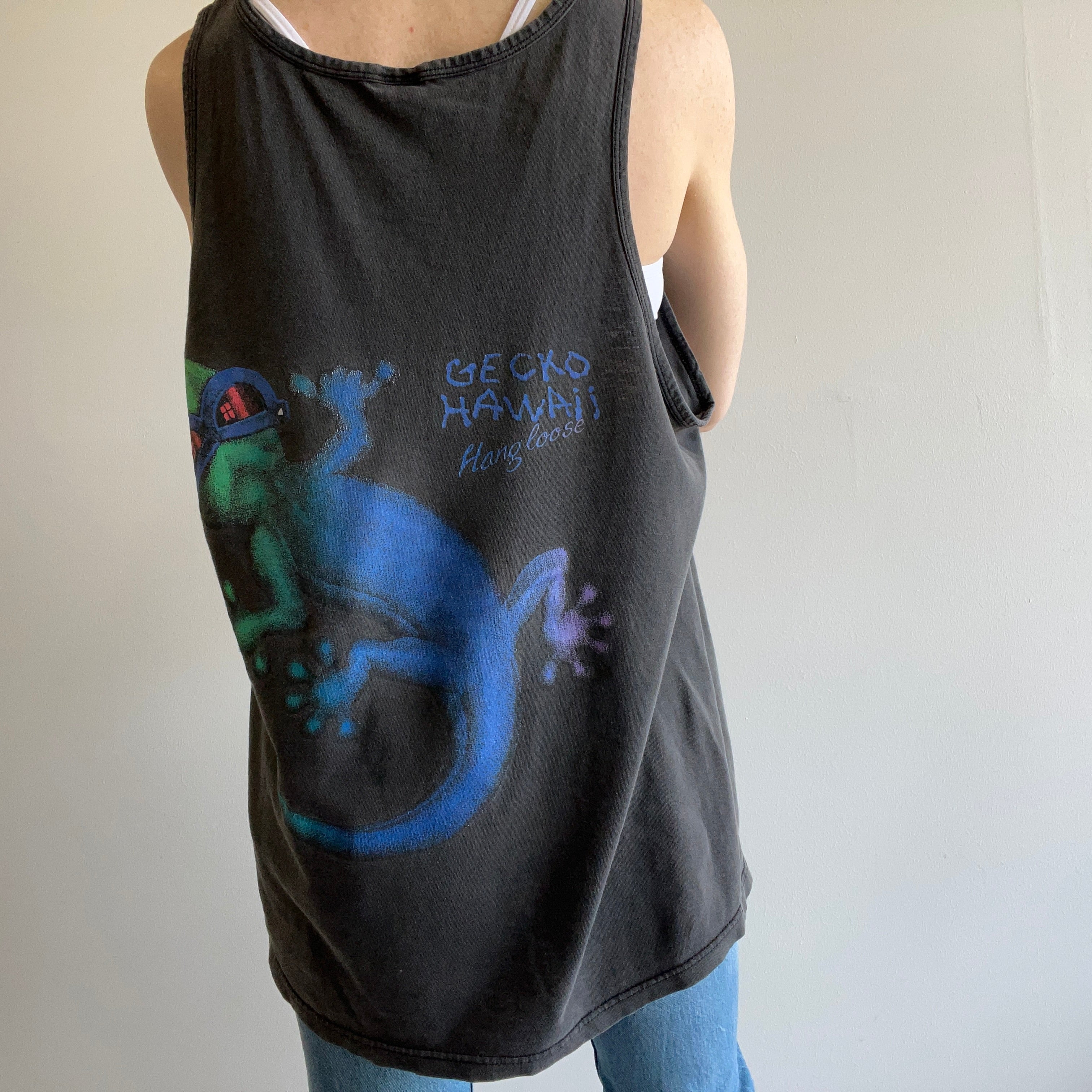 1990s Hawaii Gecko Hang Loose Soft Faded Tank Top – Red Vintage Co