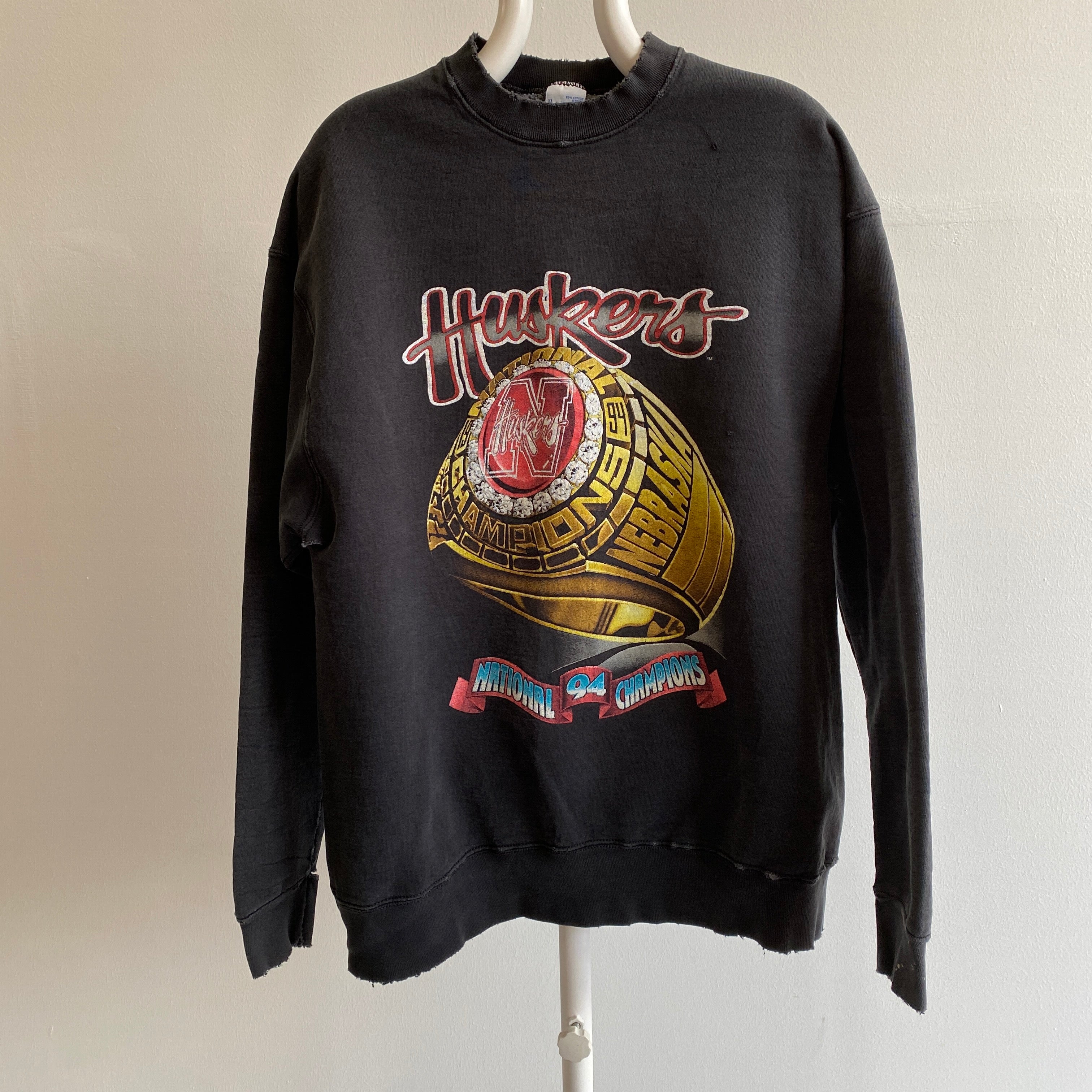 1994 Huskers National Champions Beat Up - Royally - Heavy Cotton Sweatshirt