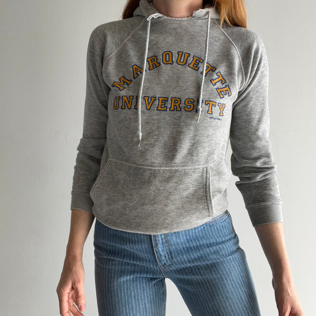 1970/80s Marquette University Super Thin and Thrashed Pull Over Hoodie