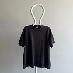 1990s Boxy Faded SLouchy Blank Black T-Shirt