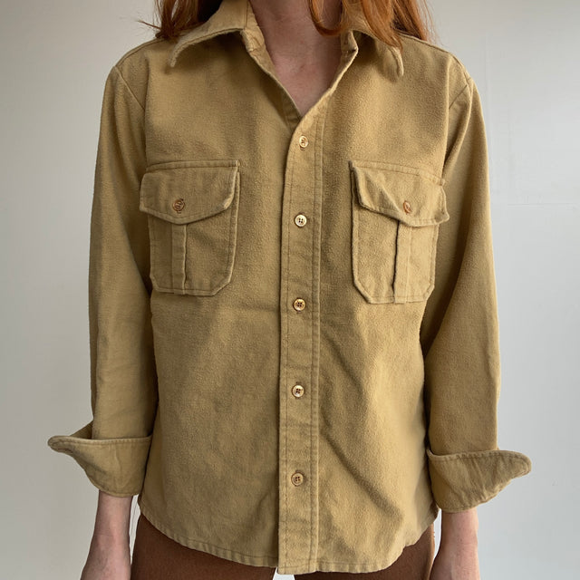 1970s Eddie Bauer Moleskin Cotton American Made Flannel - Smaller Size