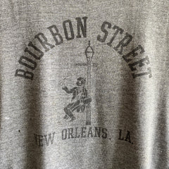 1970s New Orleans Bourbon Street Classic Graphic Contrast Crew Cut Sleeve Super Thin Muscle Tank