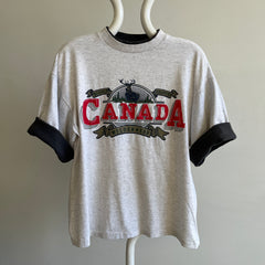 1990s Canada Tourist Two Tone Sleeve Boxy T-shirt