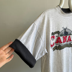 1990s Canada Tourist Two Tone Sleeve Boxy T-shirt