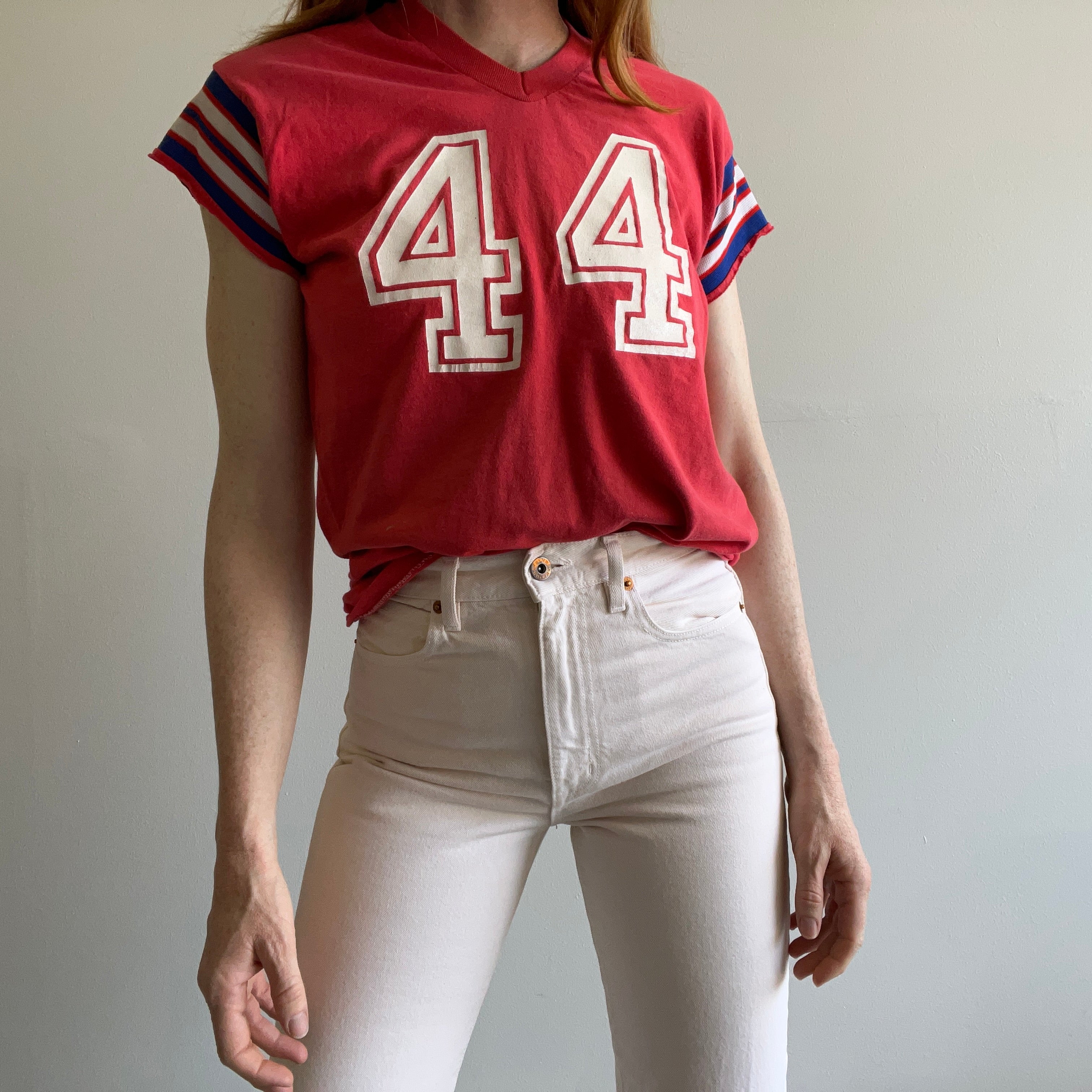 1970s No. 44 Cut Sleeve Football T-Shirt by Belton