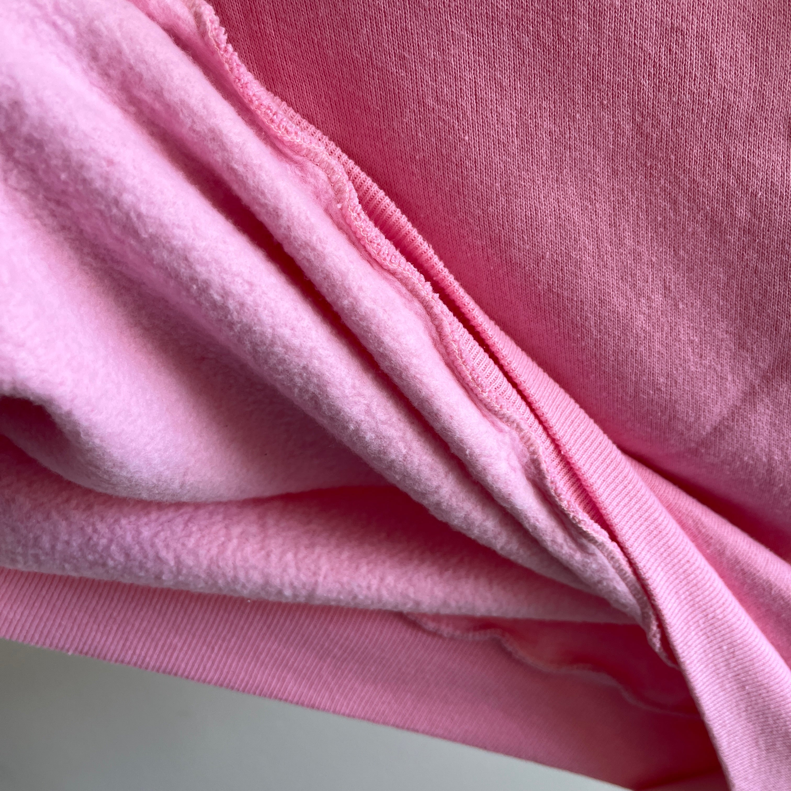 1980s Blank Barely (Never?) Worn Bubblegum Pink Raglan Sweatshirt by Jerzees