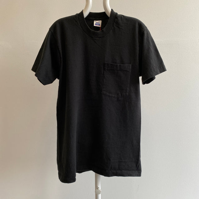 T-shirt de poche noir vierge BVD des années 1980/90