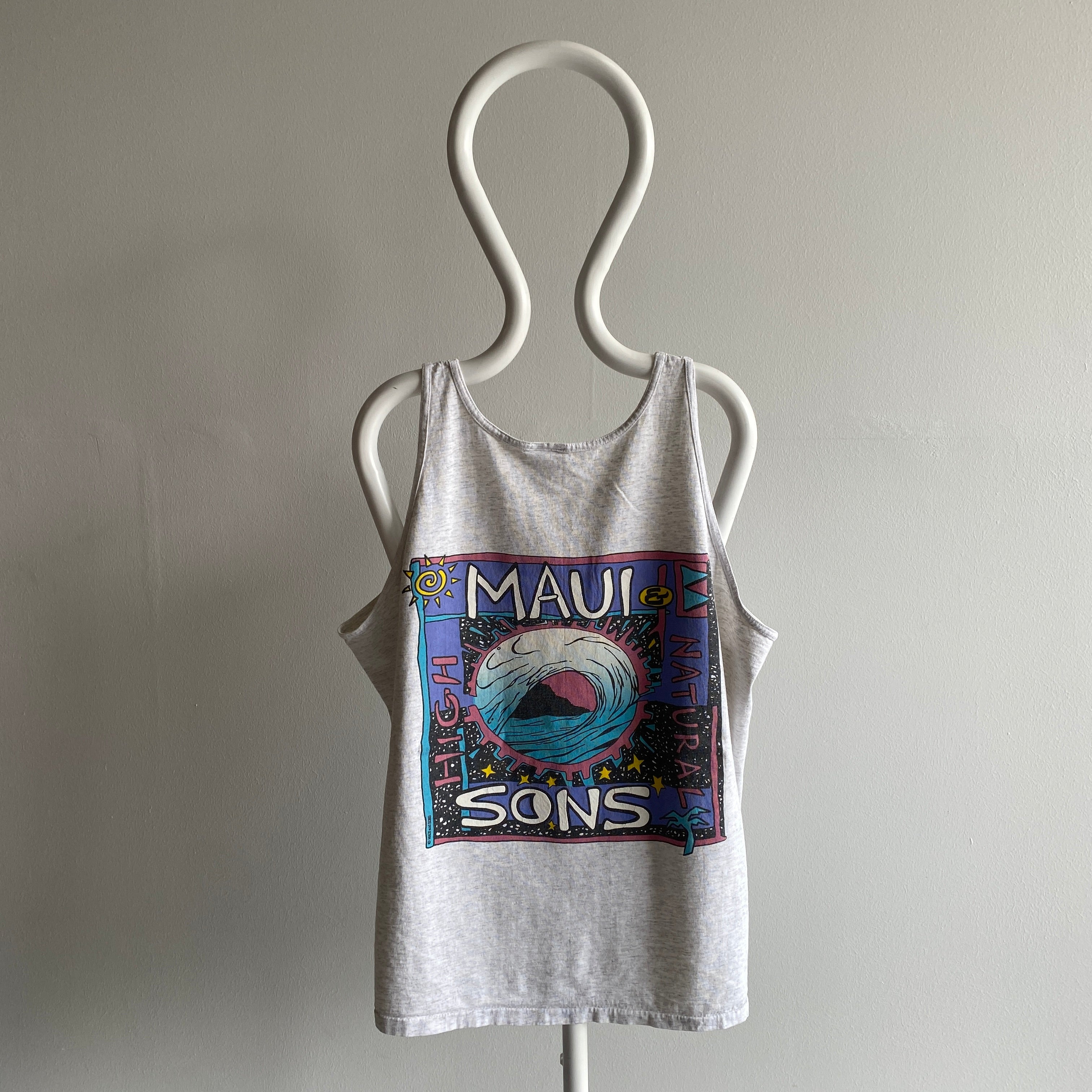 1980s Maui and Sons avant et arrière débardeur en coton de fabrication américaine