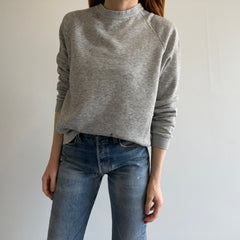 1980s Blank Gray Sweatshirt with a Cigarette Burn