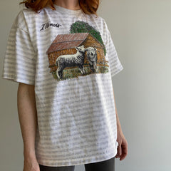 T-shirt rayé mouton années 1980