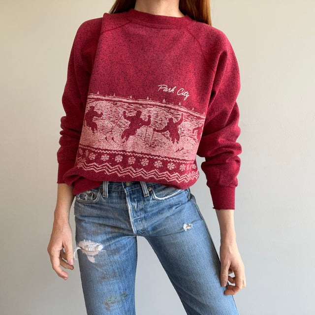 1980/90s Heather Red Park City Wrap Around Sweatshirt