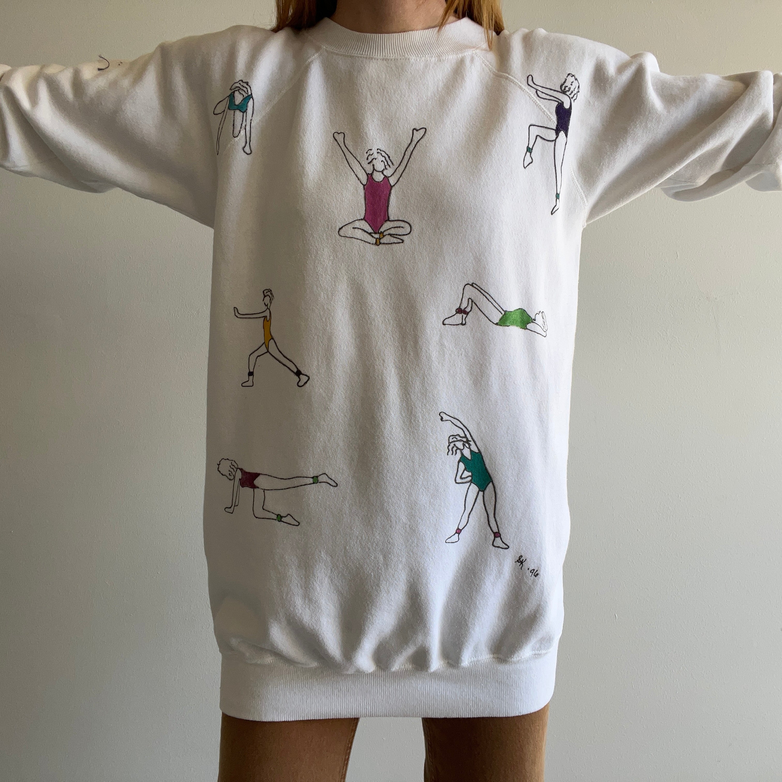 1996 DIY Aerobic/Yoga/Jazzercize Stretching Sweatshirt