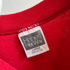 1990s Sun Faded Blank Red Raglan by Hanes Her Way